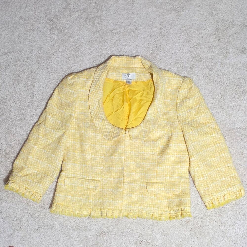 Petite LOFT Yellow Tweed Blazer
